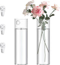 2 Pack Wall Mounted Glass Vase Set with Hooks High Borosilicate Transparent Hanging Flower Vase for Home Decor Dining Table